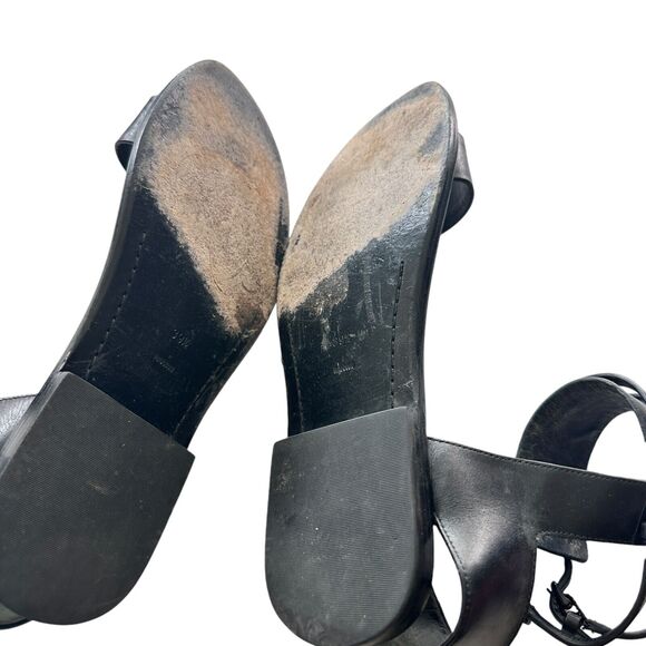Alexander Wang Alec Ankle Cuff Black Leather flat sandals 39.5 US 8.5 - Picture 8 of 10